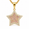 Star pink iced necklace