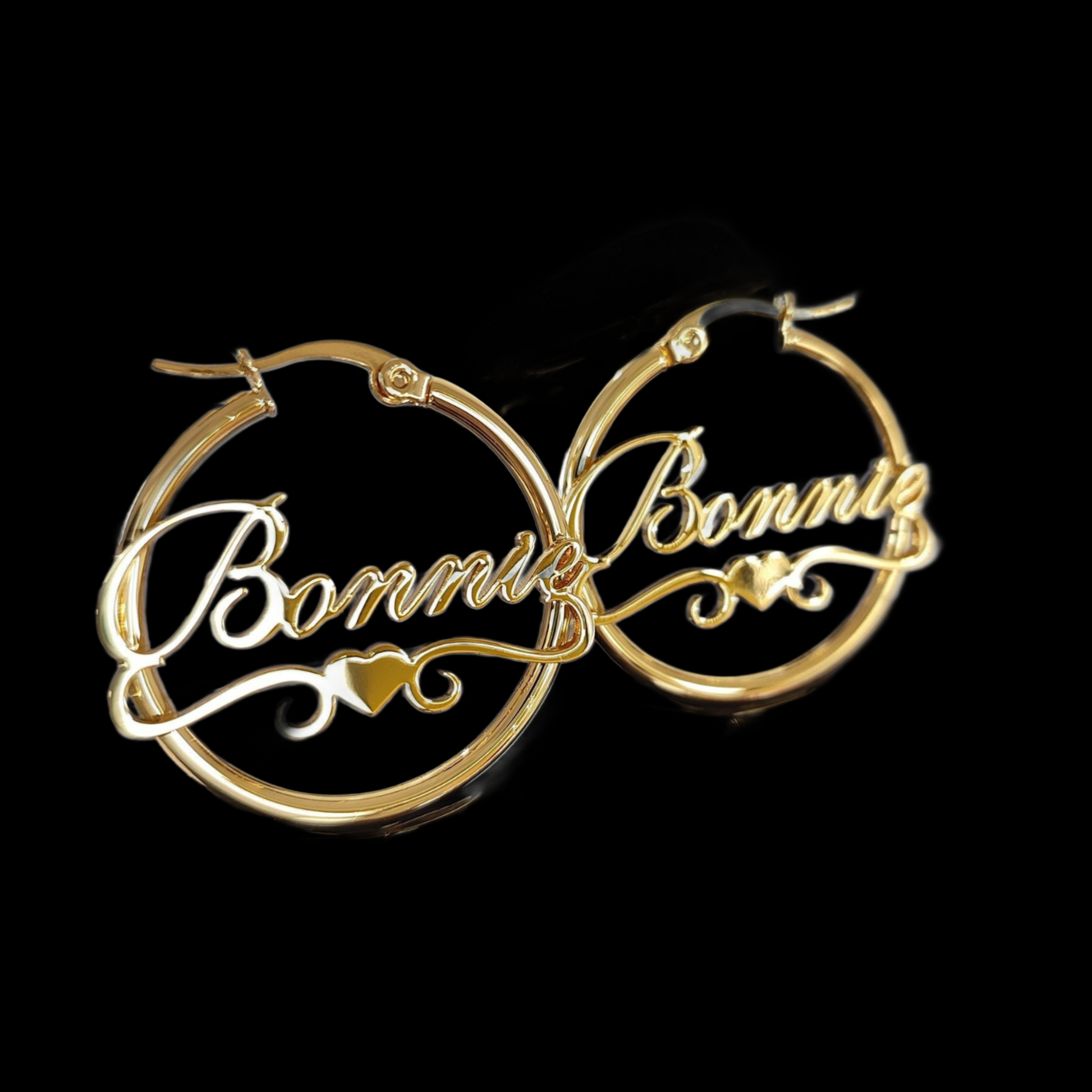 Custom name circle hoops