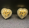 Nugget heart iced studs