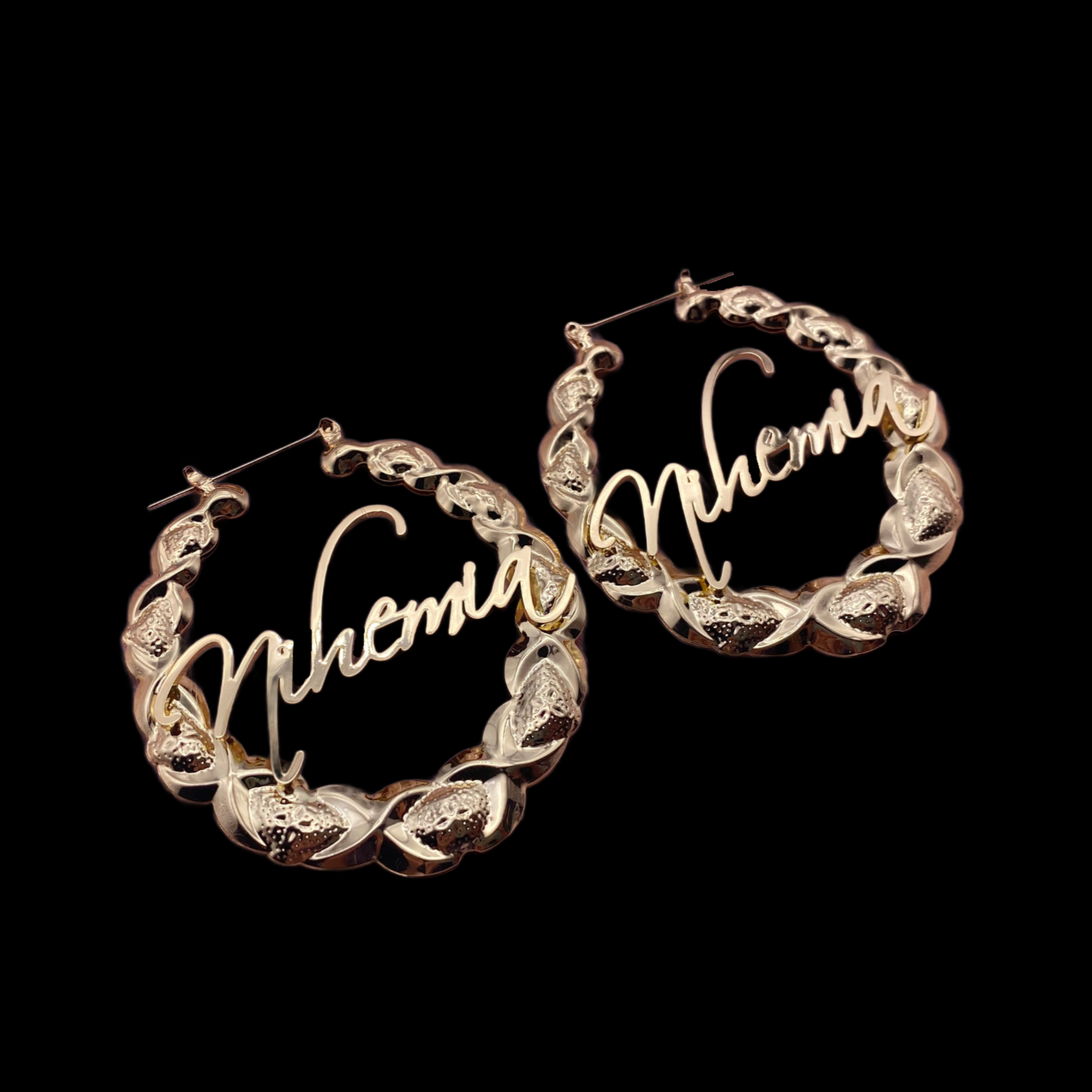 XO bamboo name hoops