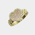 Heart pink iced ring