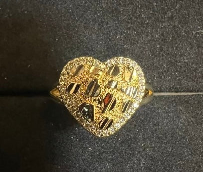 Nugget heart iced ring