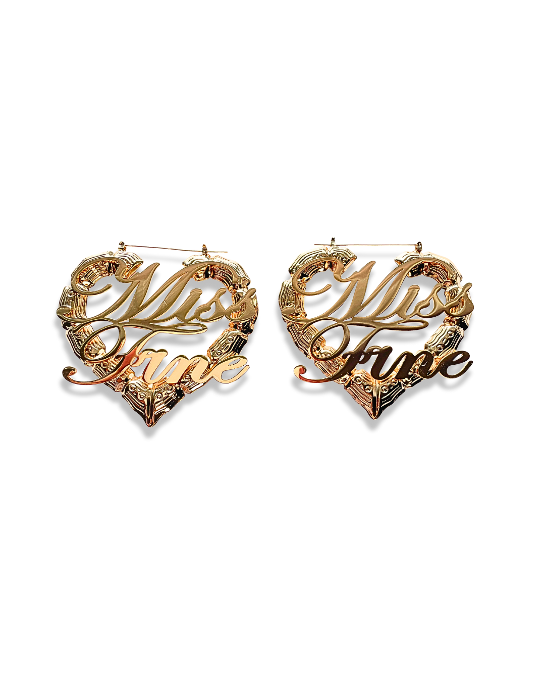 Heart bamboo name hoops
