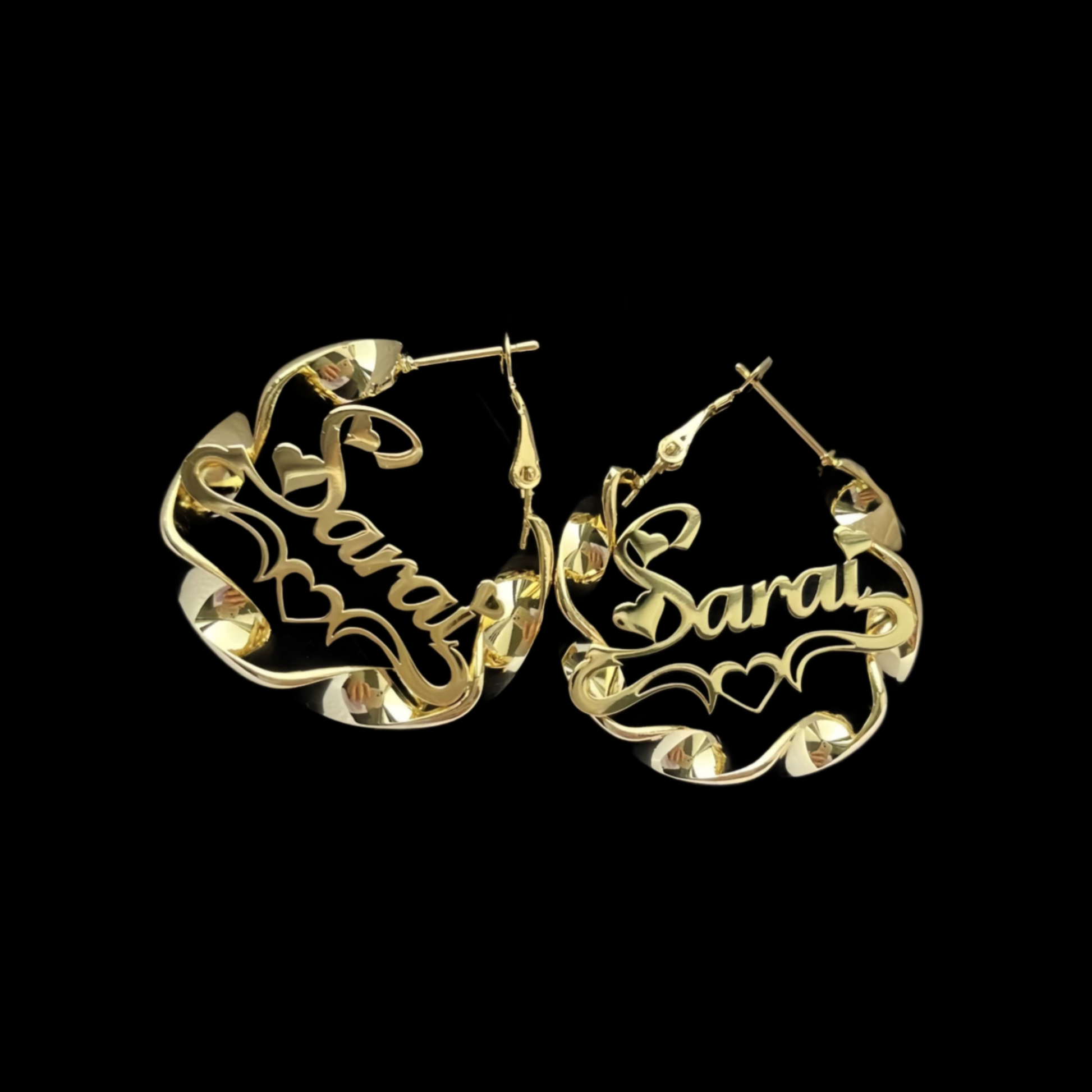 Custom name swirl hoops