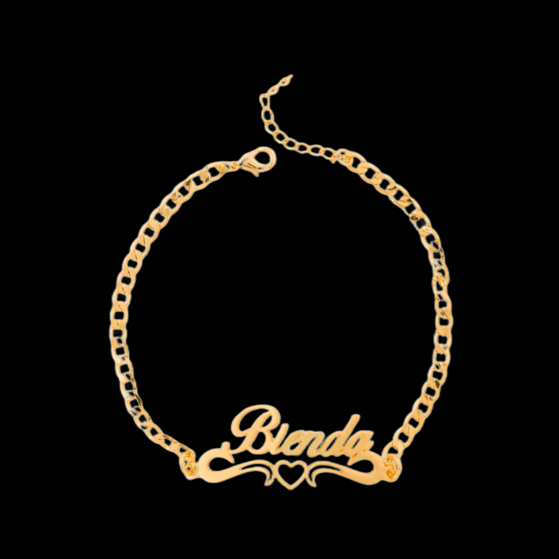 Custom heart name bracelet