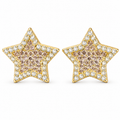 Star iced pink studs