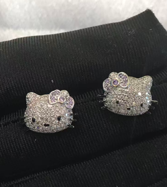 kitty iced colorful studs