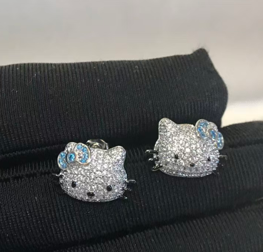 kitty iced colorful studs