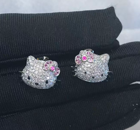 kitty iced colorful studs