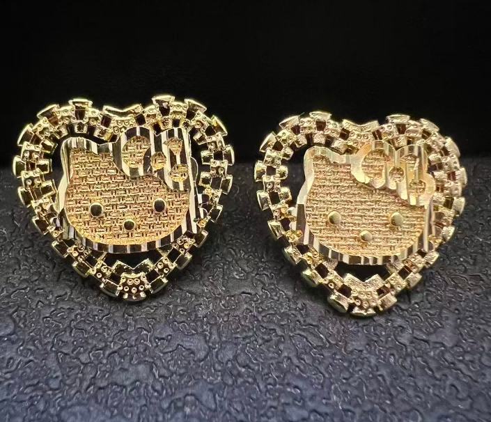 Kitty rolex heart studs