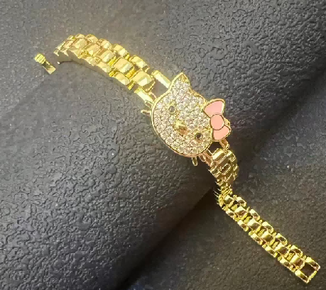 kitty iced face rolex bracelet