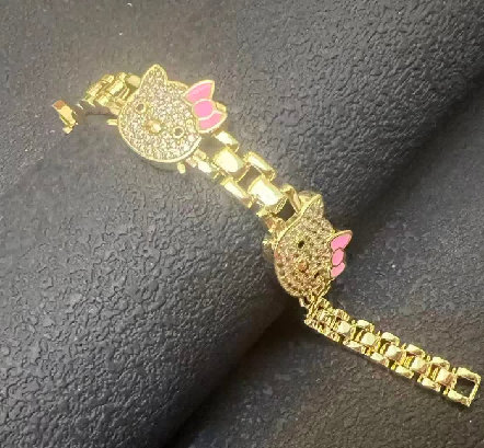 kitty iced face rolex bracelet