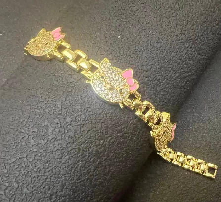 kitty iced face rolex bracelet